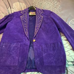 Western style leather coat